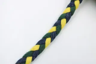 Dark Green, Navy Blue and Yellow Choti Braid sample, design MT-69D9A12E, view 3