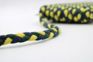 Dark Green, Navy Blue and Yellow Choti Braid sample, design MT-69D9A12E, view 4