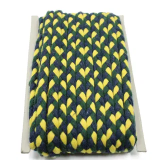 Dark Green, Navy Blue and Yellow Choti Braid sample, design MT-69D9A12E, view 7