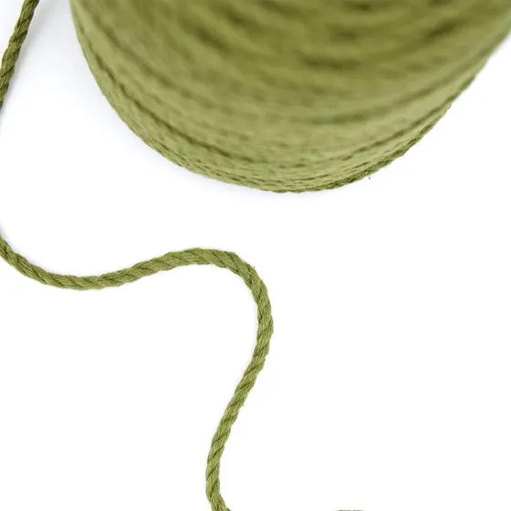 Olive Green 3-Ply Twisted Macrame Cord