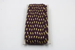 Dark Purple and Gold Metallic Choti Braid sample, design MT-6D2F786D, view 2