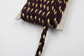 Dark Purple and Gold Metallic Choti Braid sample, design MT-6D2F786D, view 4