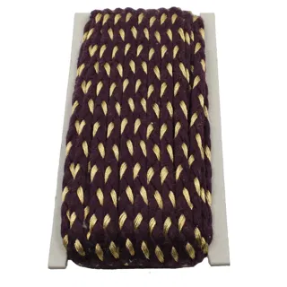 Dark Purple and Gold Metallic Choti Braid sample, design MT-6D2F786D, view 7