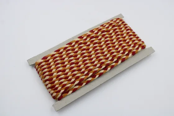 Red, Cream and Mustard Yellow Choti Braid