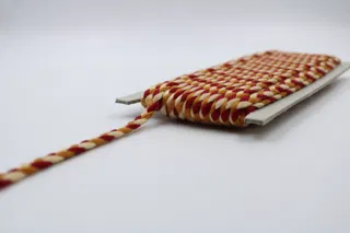 Red, Cream and Mustard Yellow Choti Braid sample, design MT-AA413BB1, view 3