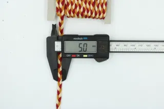 Red, Cream and Mustard Yellow Choti Braid sample, design MT-AA413BB1, view 5