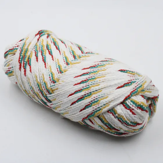 White, Red, Teal and Mustard Yellow Flat Drawstring Cord