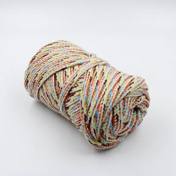 Cream, Lime Green and Tan Multicolour Flat Drawstring Cord