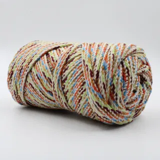 Cream, Lime Green and Tan Multicolour Flat Drawstring Cord sample, design MT-1979B74D, view 2