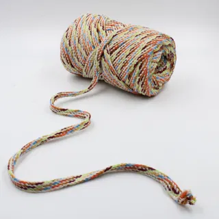Cream, Lime Green and Tan Multicolour Flat Drawstring Cord sample, design MT-1979B74D, view 3