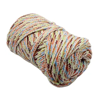 Cream, Lime Green and Tan Multicolour Flat Drawstring Cord sample, design MT-1979B74D, view 7