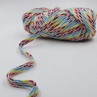 Pink, Light Blue, Maroon and Yellow Flat Drawstring Cord sample, design MT-1D5258E1, view 3