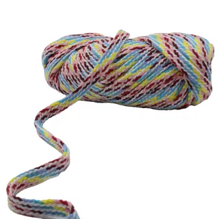 Pink, Light Blue, Maroon and Yellow Flat Drawstring Cord sample, design MT-1D5258E1, view 7