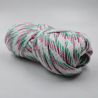 White, Magenta and Green Flat Drawstring Cord sample, design MT-642A67C9, view 2