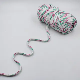 White, Magenta and Green Flat Drawstring Cord sample, design MT-642A67C9, view 3