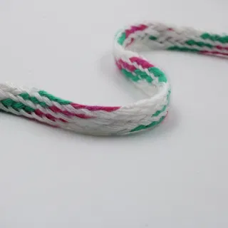 White, Magenta and Green Flat Drawstring Cord sample, design MT-642A67C9, view 4