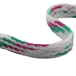 White, Magenta and Green Flat Drawstring Cord sample, design MT-642A67C9, view 8