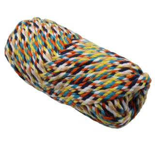 Navy, Teal, Orange and Yellow Flat Drawstring Cord sample, design MT-7CB48C54, view 6