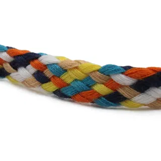 Navy, Teal, Orange and Yellow Flat Drawstring Cord sample, design MT-7CB48C54, view 8