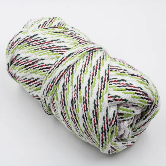 White, Lime Green, Red and Dark Green Flat Drawstring Cord