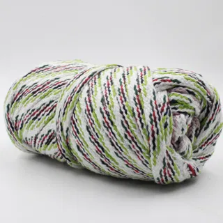 White, Lime Green, Red and Dark Green Flat Drawstring Cord sample, design MT-9EE480B4, view 2