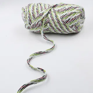 White, Lime Green, Red and Dark Green Flat Drawstring Cord sample, design MT-9EE480B4, view 3