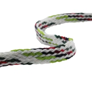 White, Lime Green, Red and Dark Green Flat Drawstring Cord sample, design MT-9EE480B4, view 8