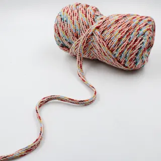 Cream, Red and Yellow Multicolour Flat Drawstring Cord sample, design MT-CCE7518F, view 3
