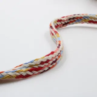 Cream, Red and Yellow Multicolour Flat Drawstring Cord sample, design MT-CCE7518F, view 4