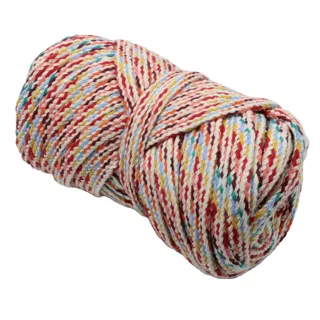 Cream, Red and Yellow Multicolour Flat Drawstring Cord sample, design MT-CCE7518F, view 7