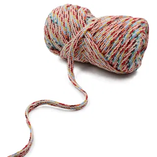 Cream, Red and Yellow Multicolour Flat Drawstring Cord sample, design MT-CCE7518F, view 8