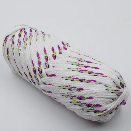 White, Magenta, Lime Green and Dark Navy Flat Drawstring Cord