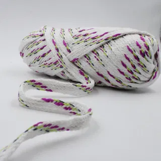 White, Magenta, Lime Green and Dark Navy Flat Drawstring Cord sample, design MT-EC61DB27, view 4