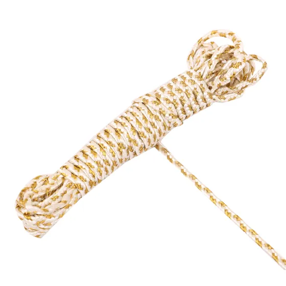 Cream Fine Choti Braid with Gold Flecks