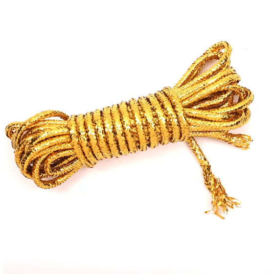 Metallic Gold Braided Cord, Frayed-End Hank