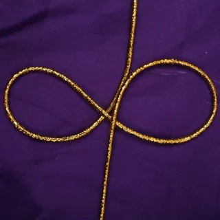 Metallic Gold Braided Cord, Frayed-End Hank sample, design MT-67529B30, view 4