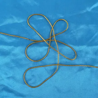 Metallic Gold Braided Cord, Shown on Blue sample, design MT-8DCCD71F, view 4