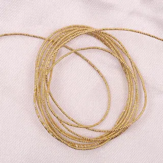 Pale Metallic Gold Braided Cord, Fine sample, design MT-D8E857DA, view 4