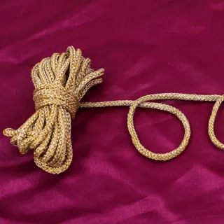 Gold and Cream Fine Covered Cord sample, design MT-9D7CD4F7-01, view 4