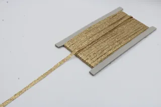 Metallic Gold Flat Braided Trim sample, design MT-5827710D, view 3