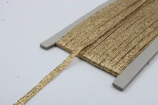 Metallic Gold Flat Braided Trim sample, design MT-5827710D, view 4