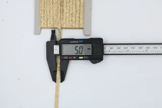 Metallic Gold Flat Braided Trim sample, design MT-5827710D, view 5