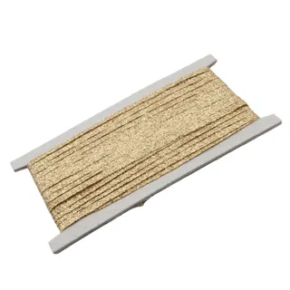 Metallic Gold Flat Braided Trim sample, design MT-5827710D, view 6