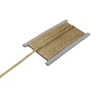 Metallic Gold Flat Braided Trim sample, design MT-5827710D, view 8