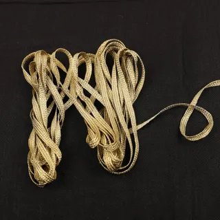 Gold Tone Narrow Flat Braided Trim sample, design MT-E50E8C62, view 4