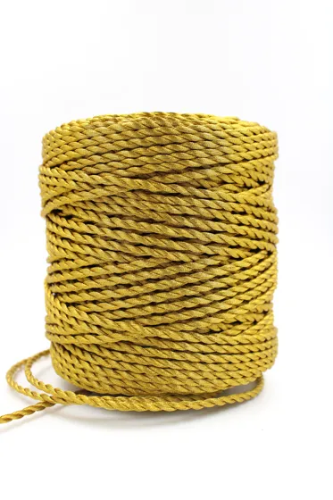 Gold Metallic Twisted Macrame Cord