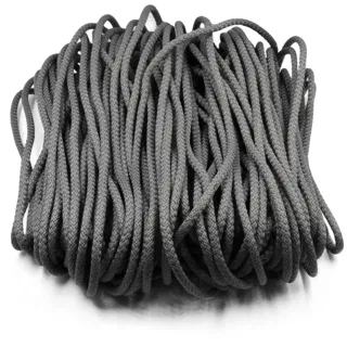 Mid Grey Decorative Braided Cord in a Tied Hank sample, design MT-EB34D606, view 5