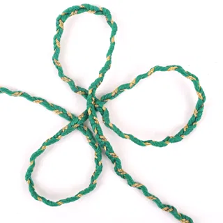 Green and Gold Plaited Choti Braid sample, design MT-0F0647B5, view 2