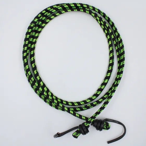 Black and Bright Green Bungee Shock Cord with Hooks