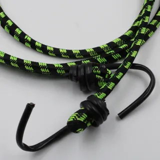 Black and Bright Green Bungee Shock Cord with Hooks sample, design MT-B9EAA2C8, view 2
